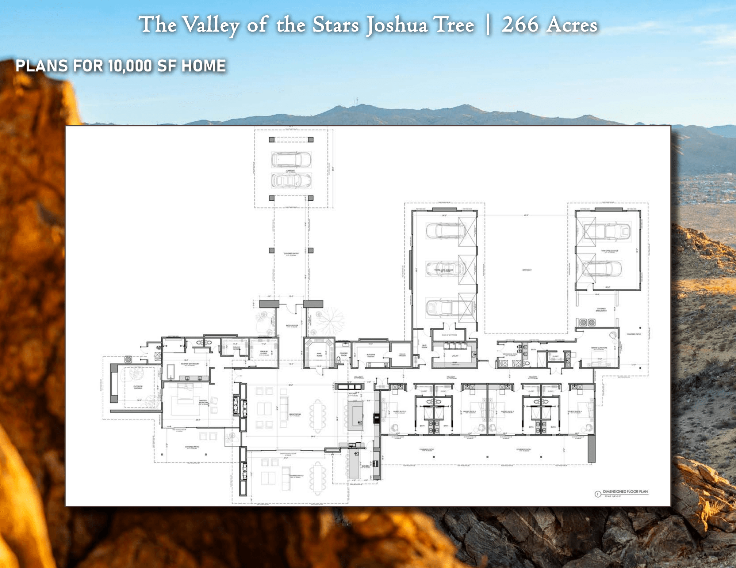 Proposed architectural floor plan of the 10,000 SF residence